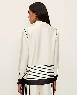 Ann Taylor Striped Satin Essential Shirt sold by Ann Taylor product image thumbnail 2