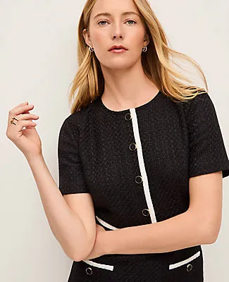 Ann Taylor Tweed Button Shift Dress sold by Ann Taylor product image thumbnail 3