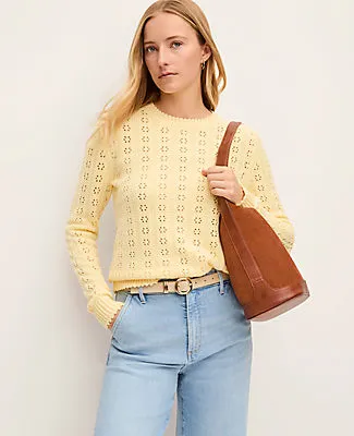 Ann Taylor Cozy Pointelle Sweater sold by Ann Taylor