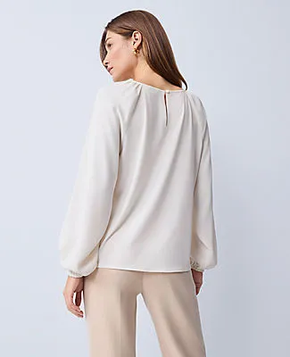 Ann Taylor Petite Lace Trim Mixed Media Blouse sold by Ann Taylor product image thumbnail 2