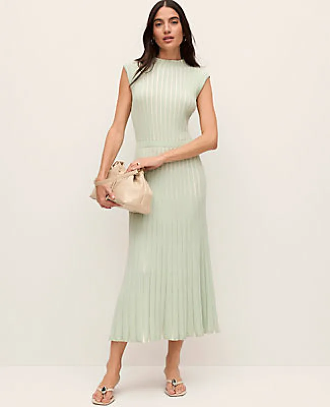 Ann Taylor Ribbed Mock Neck Sweater Dress made by Ann Taylor