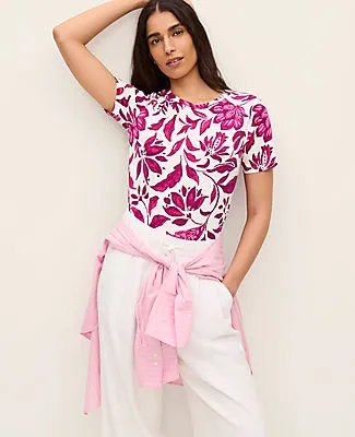 Ann Taylor Floral Crew Neck Tee sold by Ann Taylor