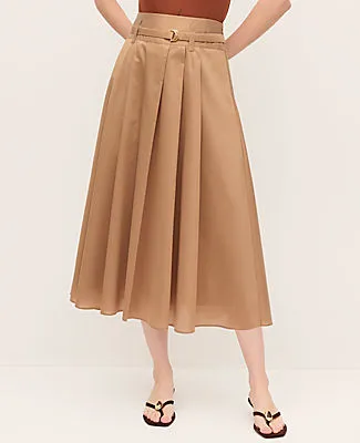 Ann Taylor Belted Pleated Midi Skirt sold by Ann Taylor product image thumbnail 2