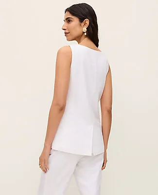 Ann Taylor The Long Crew Neck Vest in Linen Blend sold by Ann Taylor product image thumbnail 2