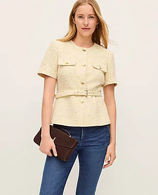 Ann Taylor Tweed Belted Jacket sold by Ann Taylor