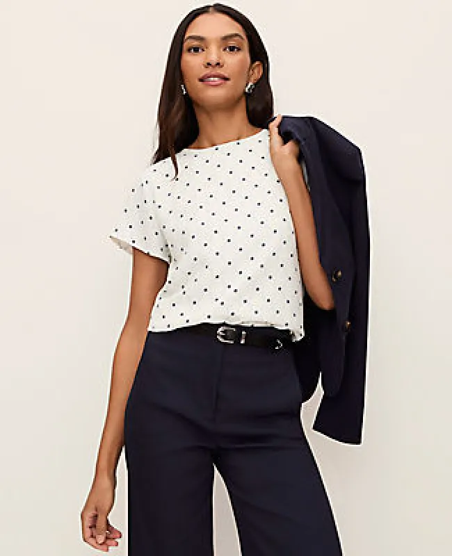 Ann Taylor Mixed Media Chain Link Print Tee sold by Ann Taylor