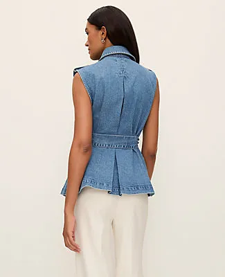 Ann Taylor Belted Denim Vest sold by Ann Taylor product image thumbnail 2