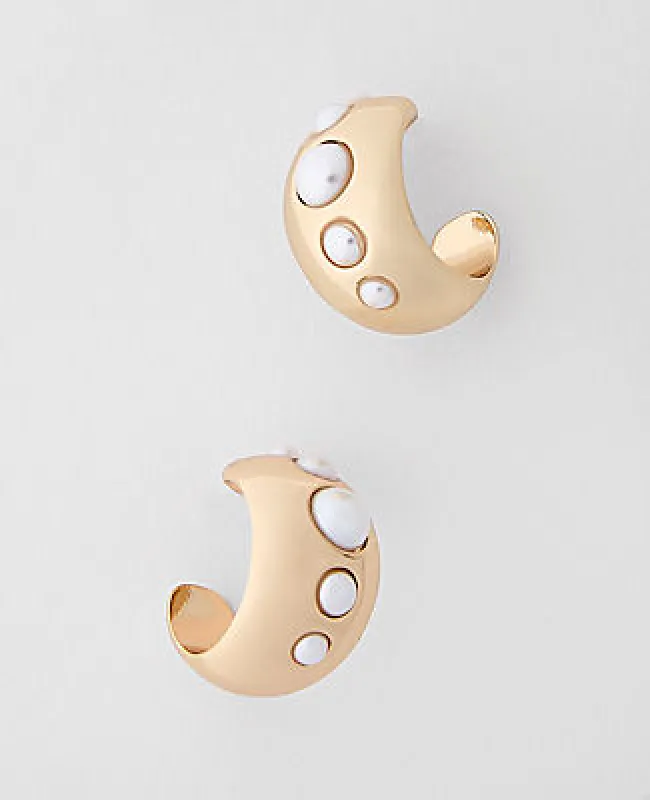 Ann Taylor Pearl Bubble Hoop Earrings sold by Ann Taylor