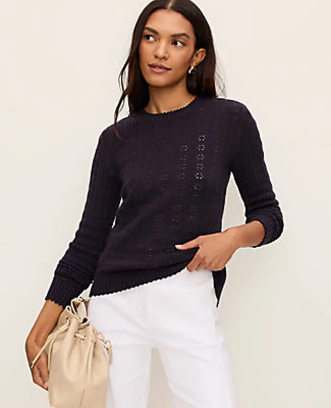 Ann Taylor Cozy Pointelle Sweater sold by Ann Taylor