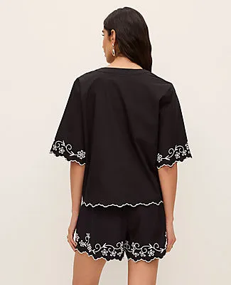 Ann Taylor Embroidered V-Neck Blouse sold by Ann Taylor product image thumbnail 2