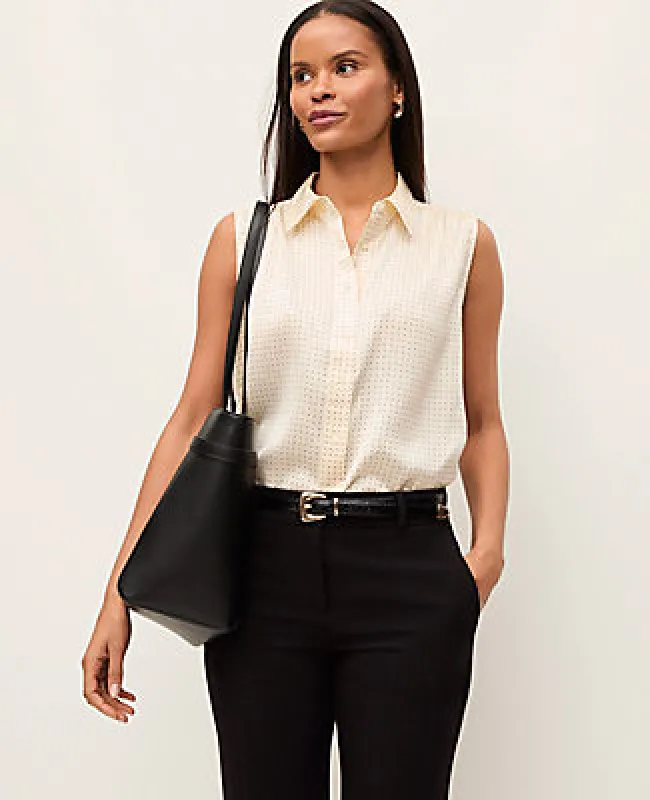 Ann Taylor Dotted Sleeveless Shirt sold by Ann Taylor
