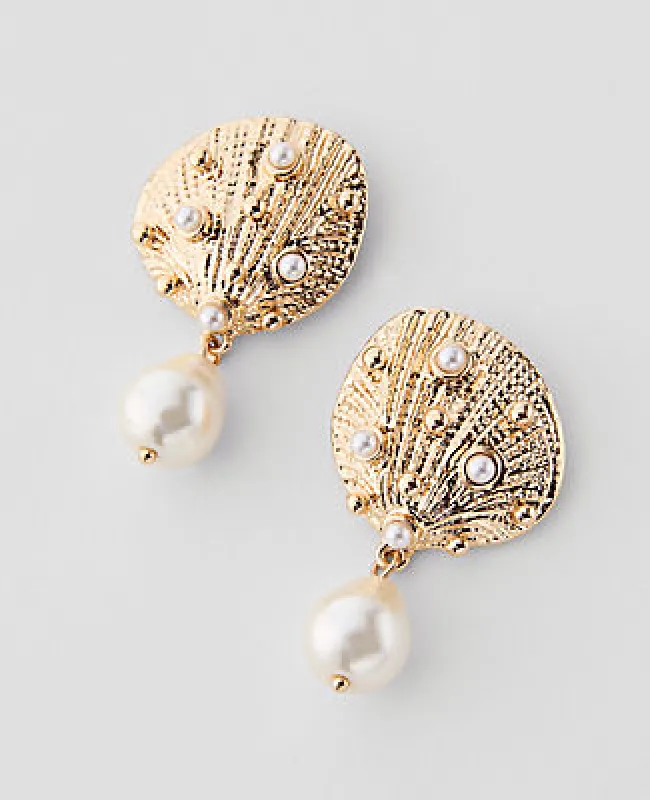 Ann Taylor Pearlized Shell Drop Earrings sold by Ann Taylor