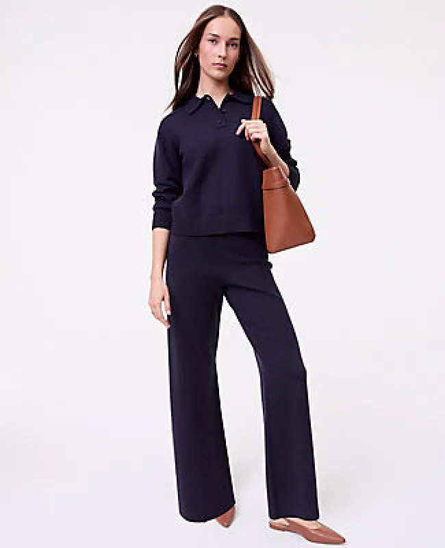 Ann Taylor Petite Weekend Collection Pull-On Wide-Leg Sweater Pant sold by Ann Taylor