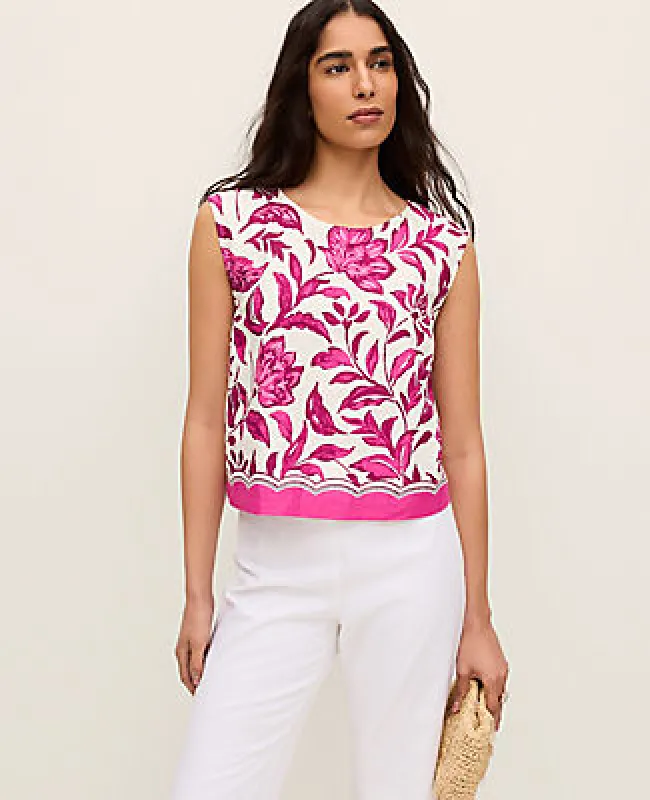 Ann Taylor Floral Linen Blend Shell Top sold by Ann Taylor