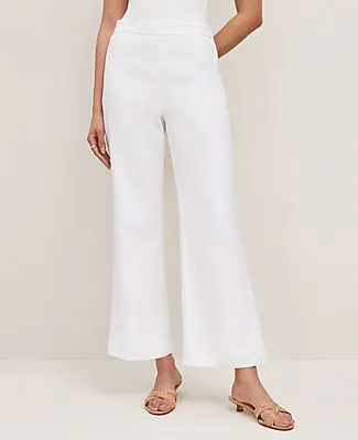 Ann Taylor The Petite Flare Ankle Pant in Linen Blend sold by Ann Taylor product image thumbnail 2