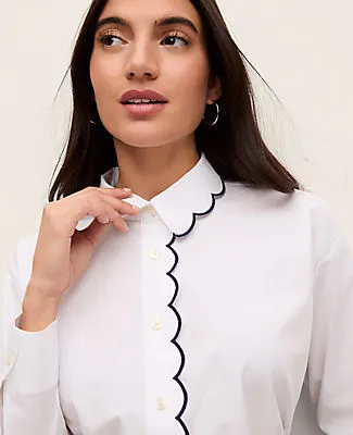 Ann Taylor Scallop Trimmed Shirt sold by Ann Taylor product image thumbnail 3