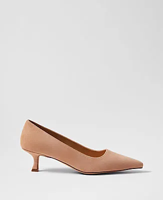 Ann Taylor Suede Nip Toe Kitten Heel Pump sold by Ann Taylor product image thumbnail 2