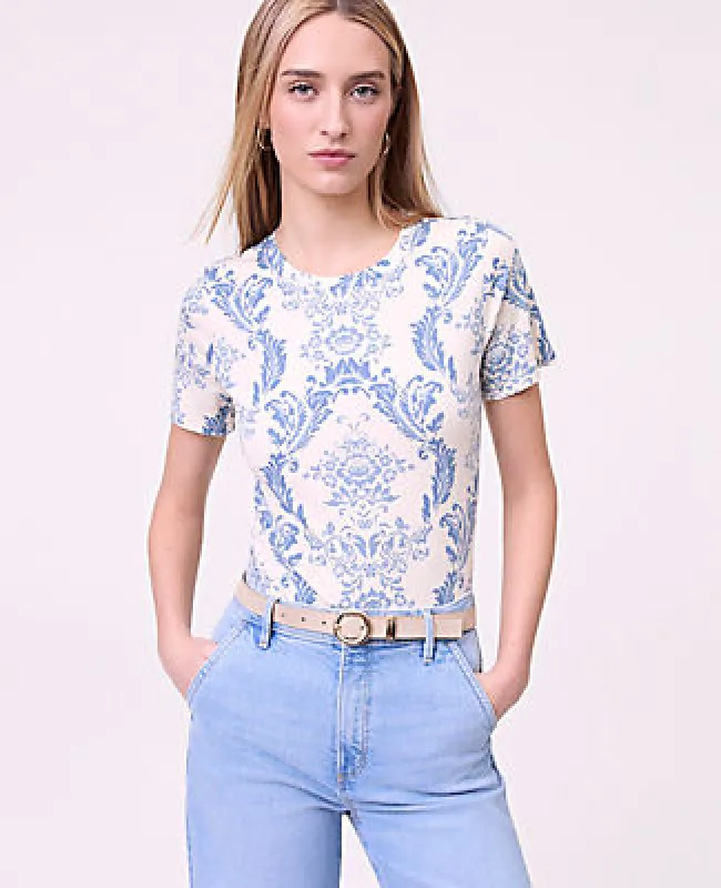 Ann Taylor Weekend Collection Toile Crew Neck Tee sold by Ann Taylor