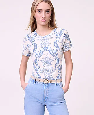 Ann Taylor Weekend Collection Toile Crew Neck Tee sold by Ann Taylor