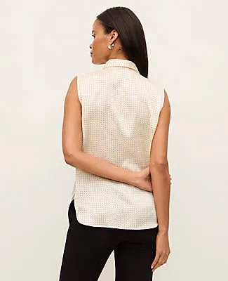 Ann Taylor Dotted Sleeveless Shirt sold by Ann Taylor product image thumbnail 2