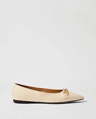 Ann Taylor Hardware Embellished Patent Flat sold by Ann Taylor
