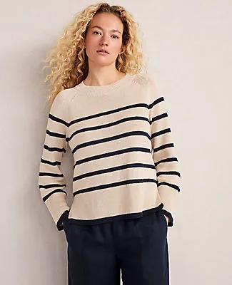 Ann Taylor Haven Well Within Organic Cotton Linen Stripe Crewneck sold by Ann Taylor