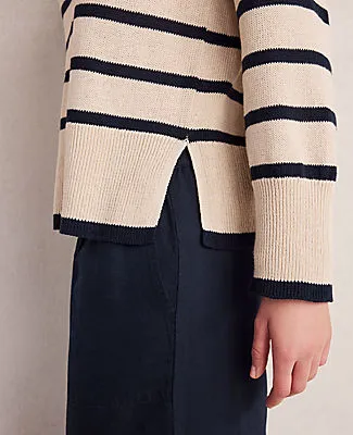 Ann Taylor Haven Well Within Organic Cotton Linen Stripe Crewneck sold by Ann Taylor product image thumbnail 2