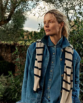 Ann Taylor Haven Well Within Organic Cotton Linen Stripe Crewneck sold by Ann Taylor product image thumbnail 5