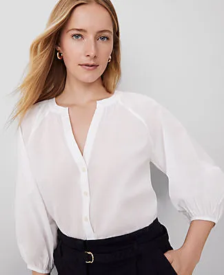 Ann Taylor Petite Weekend Collection Raglan Popover Top sold by Ann Taylor product image thumbnail 3