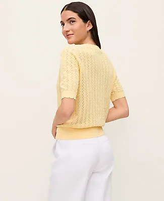 Ann Taylor Pointelle Sweater Tee sold by Ann Taylor product image thumbnail 2