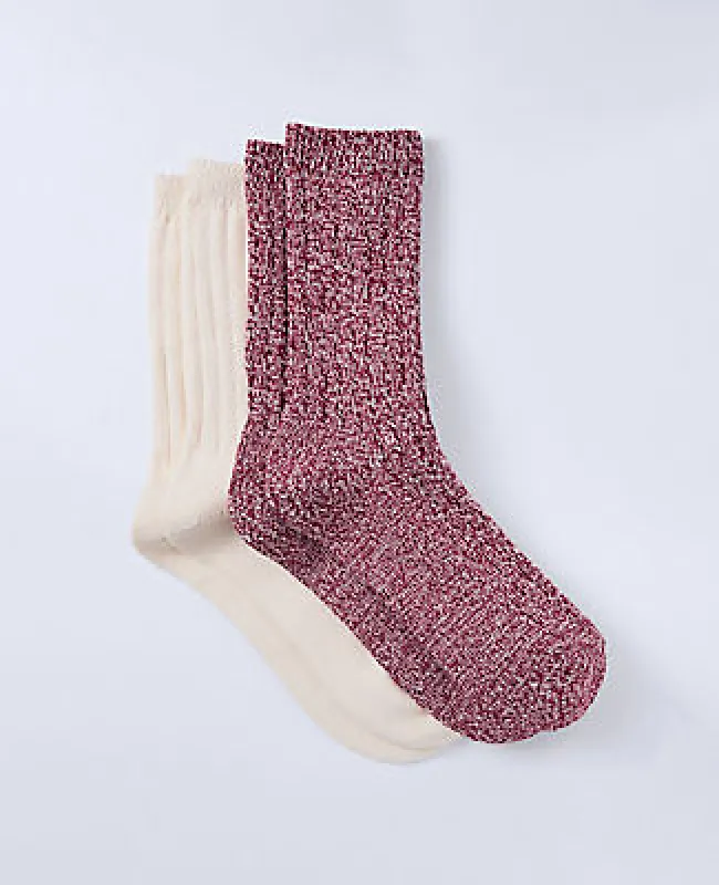 Ann Taylor Cozy Marled Crew Sock Set made by Ann Taylor