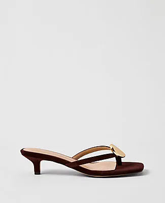 Ann Taylor Suede Flip Flop Heeled Sandal sold by Ann Taylor