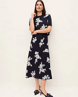 Ann Taylor Floral Jacquard Midi Sweater Skirt sold by Ann Taylor