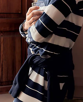 Ann Taylor Haven Well Within Organic Cotton Interlock Stripe Midi Dress sold by Ann Taylor product image thumbnail 4