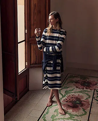 Ann Taylor Haven Well Within Organic Cotton Interlock Stripe Midi Dress sold by Ann Taylor product image thumbnail 5