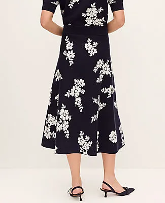 Ann Taylor Floral Jacquard Midi Sweater Skirt sold by Ann Taylor product image thumbnail 3