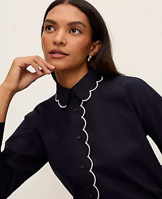Ann Taylor Scallop Trimmed Shirt sold by Ann Taylor
