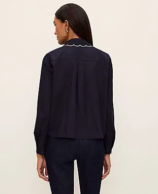 Ann Taylor Scallop Trimmed Shirt sold by Ann Taylor product image thumbnail 2