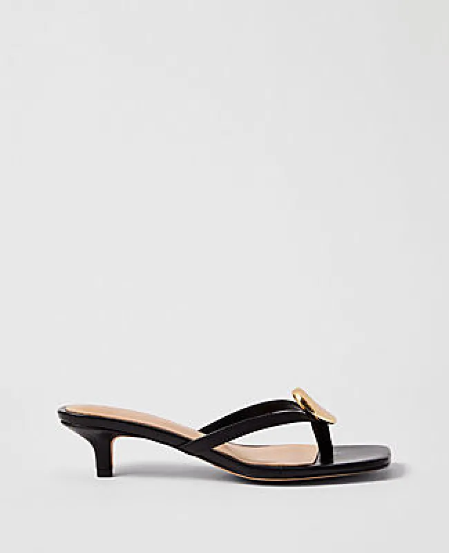 Ann Taylor Leather Flip Flop Heeled Sandal sold by Ann Taylor