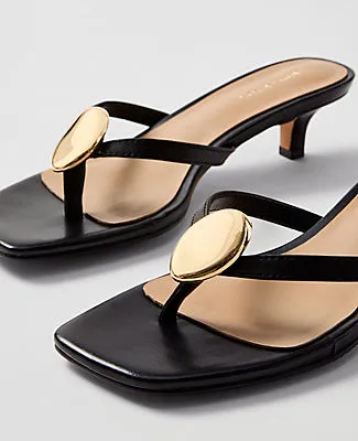 Ann Taylor Leather Flip Flop Heeled Sandal sold by Ann Taylor product image thumbnail 2
