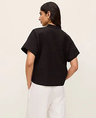 Ann Taylor Stand Collar Poplin Blouse sold by Ann Taylor product image thumbnail 2
