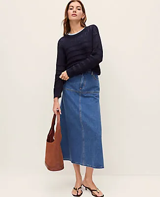 Ann Taylor Weekend Collection Denim Midi Skirt sold by Ann Taylor product image thumbnail 4