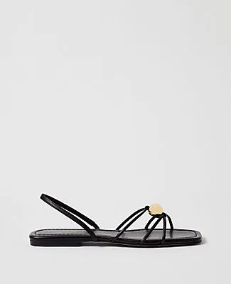 Ann Taylor Leather Hardware Embellished Sandal sold by Ann Taylor