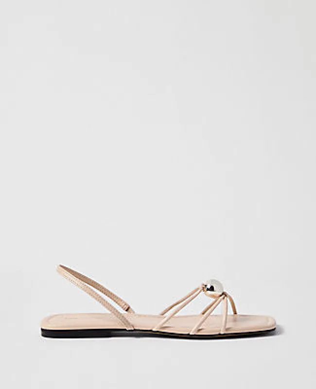 Ann Taylor Leather Hardware Embellished Sandal sold by Ann Taylor