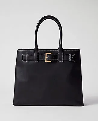 Ann Taylor Belted Leather Tote sold by Ann Taylor