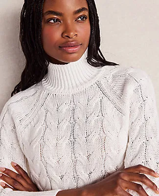 Ann Taylor Haven Well Within Organic Cotton Mock Neck Sweater sold by Ann Taylor product image thumbnail 3