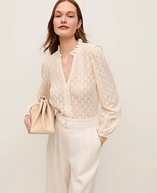 Ann Taylor Ruffle Collar Top sold by Ann Taylor