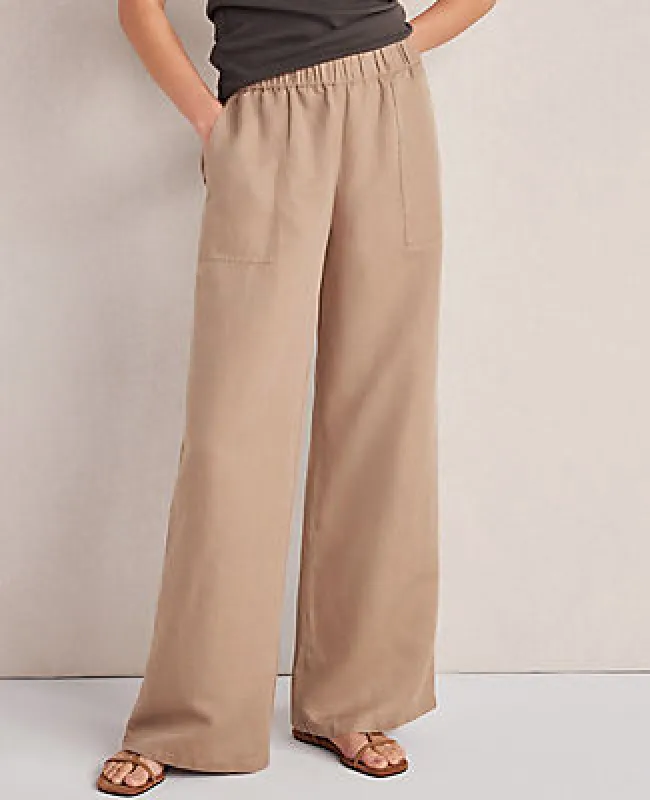 Ann Taylor Haven Well Within Linen Blend Dobby Wide Leg Pants sold by Ann Taylor