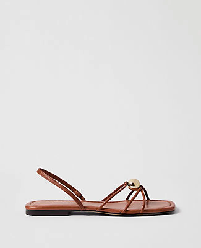 Ann Taylor Leather Hardware Embellished Sandal sold by Ann Taylor