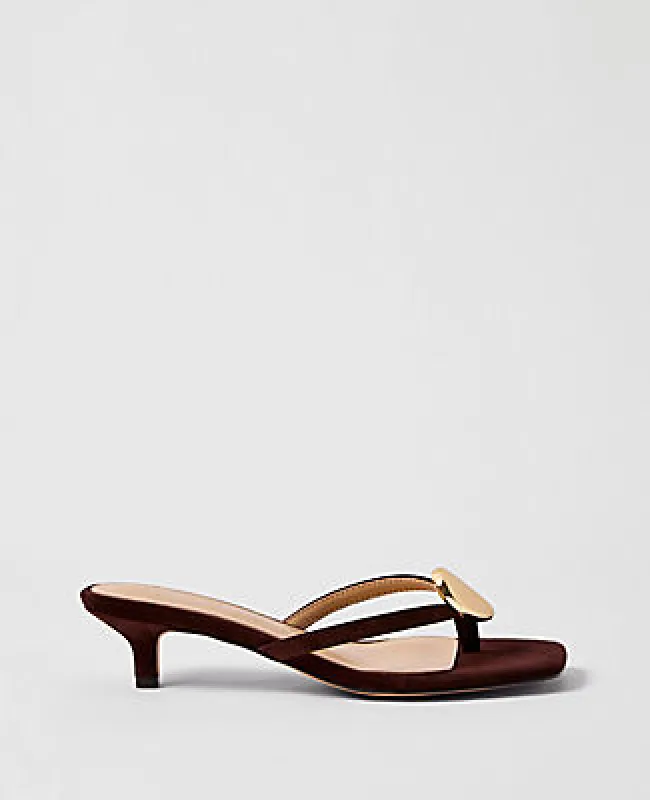 Ann Taylor Suede Flip Flop Heeled Sandal sold by Ann Taylor